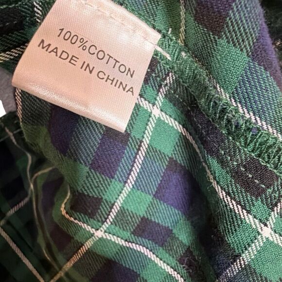 Princess Polly Mixed Media Denim & Flannel Larkin Jean Jacket Blue Green S/M - Picture 9 of 10